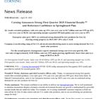Corning Announces Strong First-Quarter 2025 Financial Results(1) and Reiterates Confidence in Springboard Plan