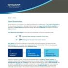 Wyndham Board of Directors Sends Letter to Shareholders Highlighting Clear Path to Deliver Value Substantially in Excess of Choice's Inadequate and Risk-Laden Offer