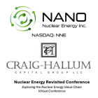 NANO Nuclear Energy to Present at Craig-Hallum Capital Group’s Nuclear Energy Revisited Conference Held Virtually on December 11, 2024