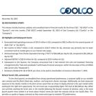 Cool Company Ltd. Q3 2023 Business Update