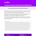 Accenture to Announce Third-Quarter Fiscal 2025 Results