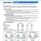 Jack Henry & Associates, Inc. Reports Third Quarter Fiscal 2024 Results