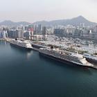 Queen Elizabeth joins Queen Anne in Hong Kong for first meeting with sister ship