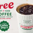 KRISPY KREME® Treats Fans to FREE Hot or Iced Coffee on National Coffee Day, Sunday, Sept. 29