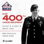 Building Homes for Heroes Gifts 400th Home, Marking Historic Achievement in Veteran and First Responder Support