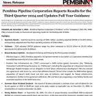 Pembina Pipeline Corporation Reports Results for the Third Quarter 2024 and Updates Full Year Guidance