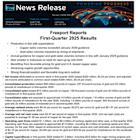 Freeport First-Quarter 2025 Financial and Operating Results Release Available on Its Website