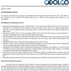 Cool Company Ltd. Q2 2024 Business Update