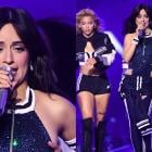 Camila Cabello Shimmers in Custom Crystal-Studded Off-White Outfit for AT&T Playoff Playlist Live! Performance