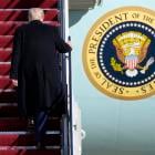 Trump tours Boeing plane to highlight aircraft maker's delay in delivering a new Air Force One