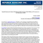 Republic Bancorp, Inc. Reports Third Quarter 2024 Net Income of $26.5 Million, a 23% Increase Over the Third Quarter of 2023