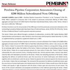 Pembina Pipeline Corporation Announces Closing of $200 Million Subordinated Note Offering