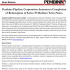 Pembina Pipeline Corporation Announces Completion of Redemption of Series 19 Medium Term Notes