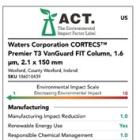 Waters Becomes First Liquid Chromatography Column Provider to Receive My Green Lab ACT Ecolabel Certification