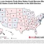 Realtor.com® Analysis Finds Nine States Could Potentially Become Bluer, while 22 States Could Shift Redder in the 2024 Election