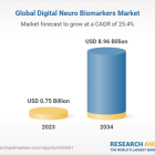 Digital Neuro Biomarkers Global Forecasts 2024-2034: Market to Grow by Over $8 Billion, Driven by Growth in Clinical Trials and Neurological Drug Development