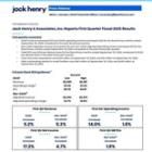 Jack Henry & Associates, Inc. Reports First Quarter Fiscal 2025 Results