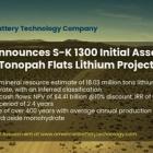 American Battery Technology Company Announces S-K 1300 Initial Assessment for its Tonopah Flats Lithium Project